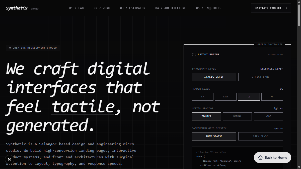 Synthetix Studio template preview